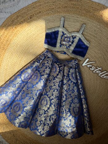 Blue Royal Kids Lehenga Set