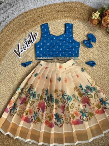 Floral Charm Blue Lehenga Set